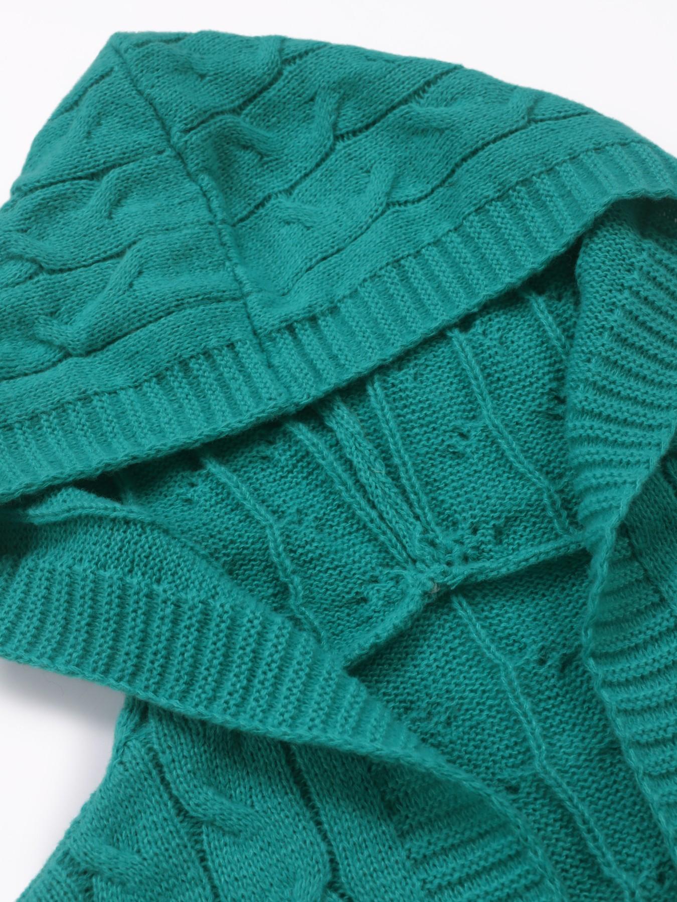 Women's Plus Size Pocket Knit Sweater, Comfortable Long Sleeve Cardigan, Casual Loose-Fitting Fall & Winter Top, Plain Design, Knitwear