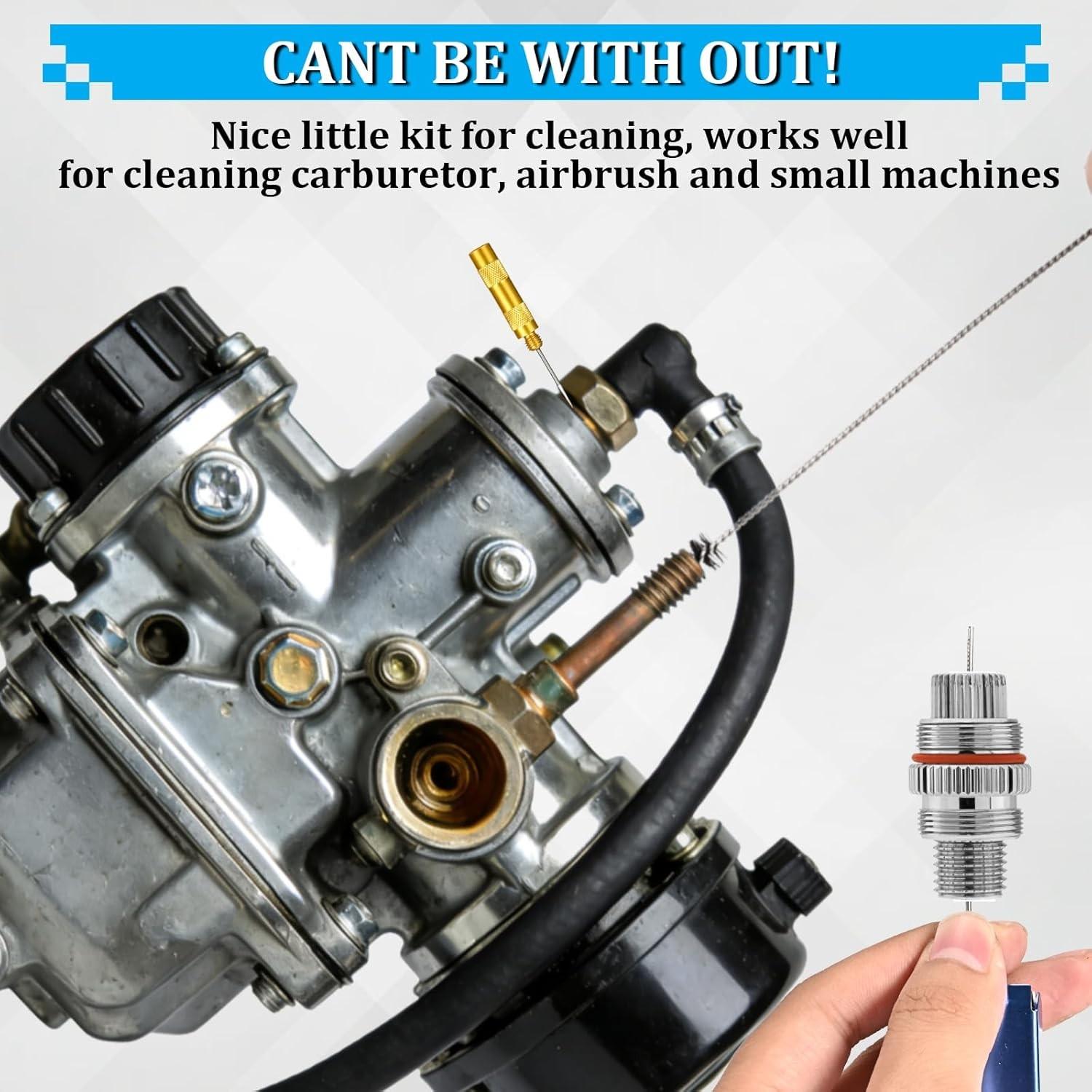 Carburetor Cleaning Kit, Torch Tip Cleaner Tool For Motorcycle, Lawnmower, Atv, Chainsaw, Spray Gun, Small Engine, Premium Torch Tip Cleaner, Carbons Dirt Jet Remove, Suitable for Auto, Motorcycles, ATV, Welder, Lawn Equipment