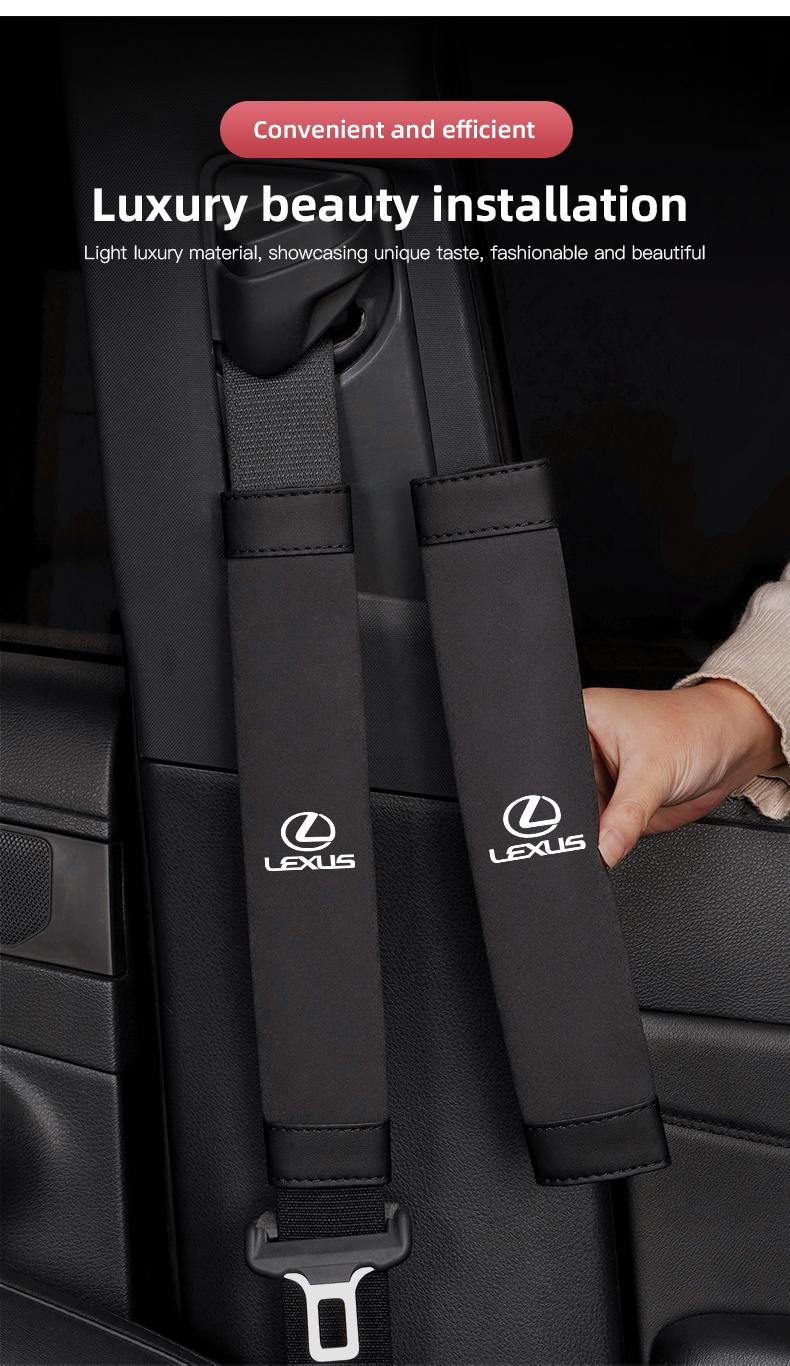 2Pcs Car Seat Belt Safety Shoulder Covers Car Accessories For Lexus IS500 LS460 RC200 LM300 RX450 LX NX350h LC UX CT RZ450e RC300 GX400 GS200t GS300h LS600 RX300 TX LBX HS250