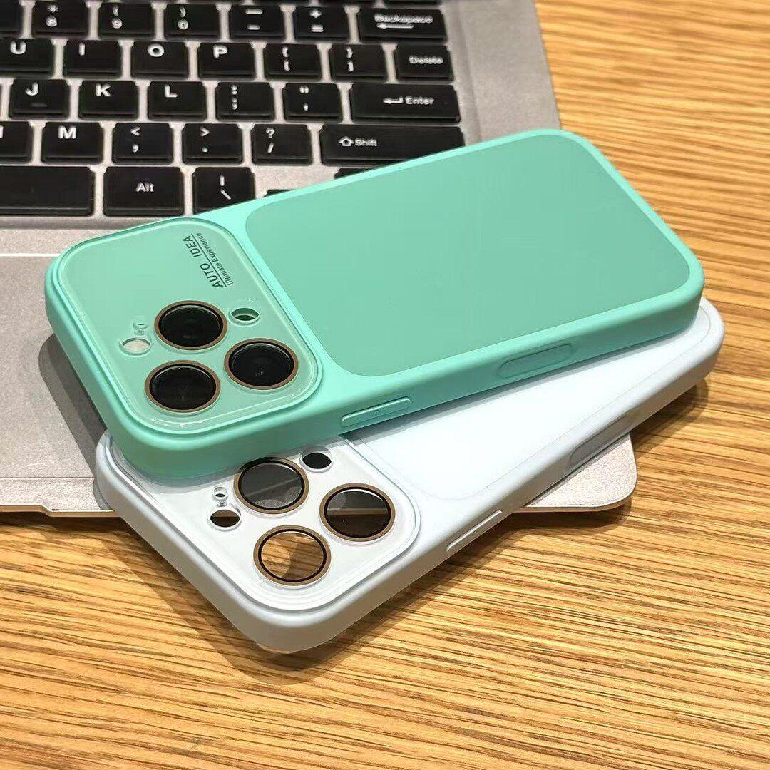 Cute Glossy Smooth Soft TPU Phone Case, Skin-Feel Soft TPU Bumper & Hard PC Back, Full Lens Protection, Cute Minimalist , Compatible with iPhone 17/16/15/14/13 Pro Max Plus Air, Tiffany Blue