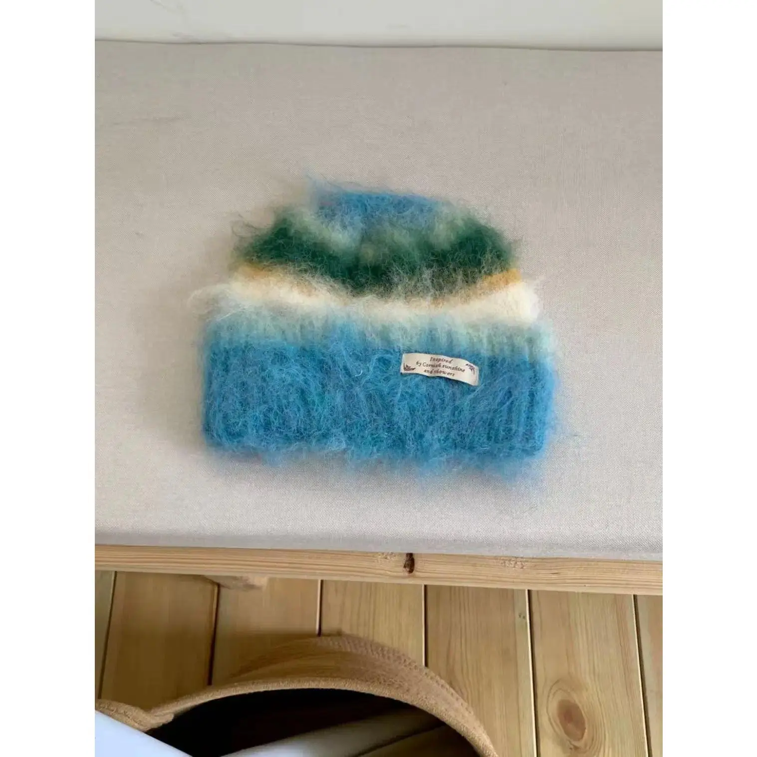 Y2K Colourful Hat Gloves Two Piece Set Fashion Ins Style Korean Casual Mohair Knitted Hat Unisex Colourful Trendy Gloves Hat