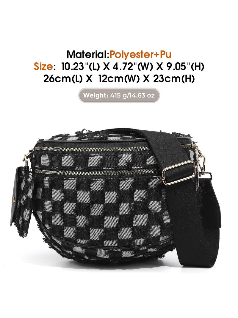 Large Denim Crossbody Bag for Women, Large Capacity Jean Shoulder Bag, Denim Shoulder Satchel, Stylish Purses and Handbags with Adjustable Strap and Coin Purse, Ladies' Saddle Bag, Girls Sling Bag for Commuting, Shopping, Dating