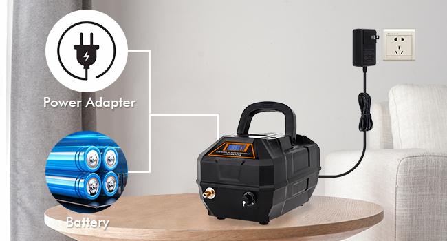 hygger Rechargeable Aquarium Pond Air Pump, Powerful Quiet Commercial Tank Air Pump with Hose Air Stone Check Valve Adjustable Flow Diverter Valve for Fishing Yacht/Power Outages/Hydroponic