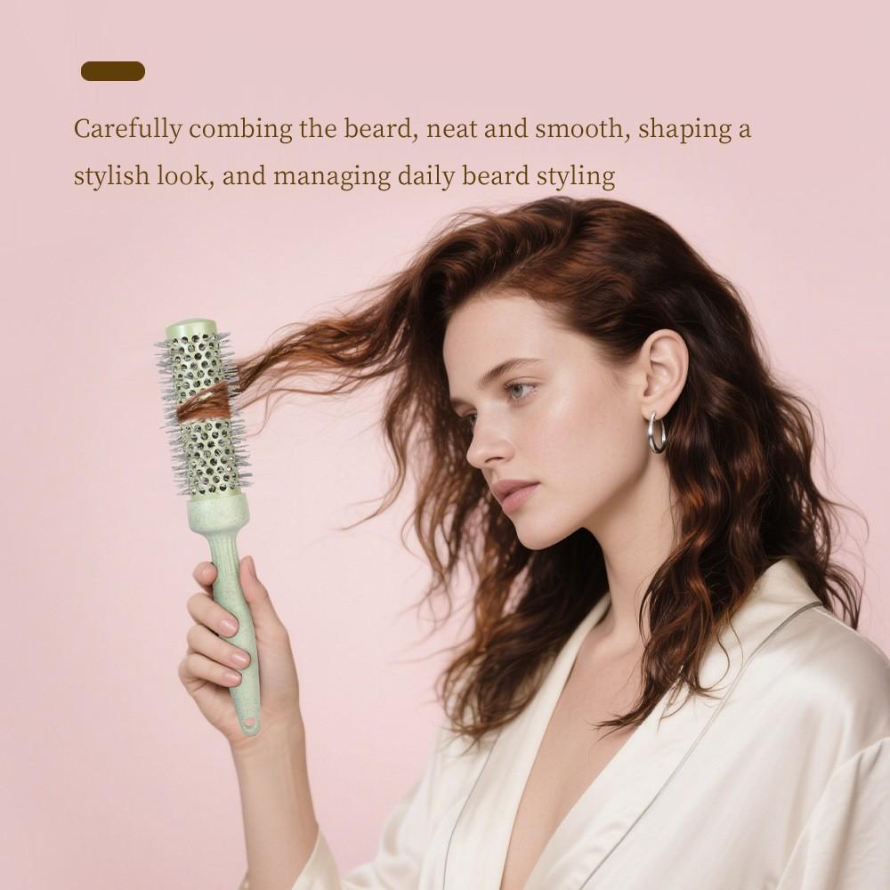 Ceramic Coated/Ionic Thermal Barrel, Anti-Static Heat-Resistant,Non-electronic, Self-Standing Round Quick Styling Brush, Great Blowout,Blowout Volume, Wave Styler