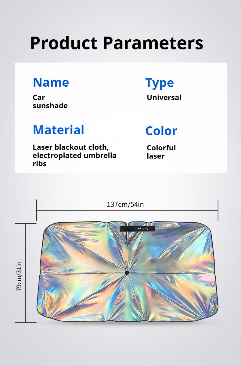 JOYTUTUS Foldable Car Sunshade Umbrella with UV Blocking - Protects from Sun Rays & Heat Damage - Keeps Vehicle Cool - Versatile for Various Car Models