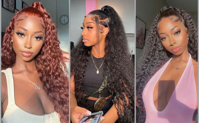 【Hot】Lemoda 13x6 15A 210% Density 13x4 SKINLIKE Real HD Lace Water Wave Full Lace Frontal Wigs Deep Wave Virgin Human Hair Invisible 0.1mm Ultra-thin Frayed Ends Wet and Wavy Lace Front Wig Tiny Knots