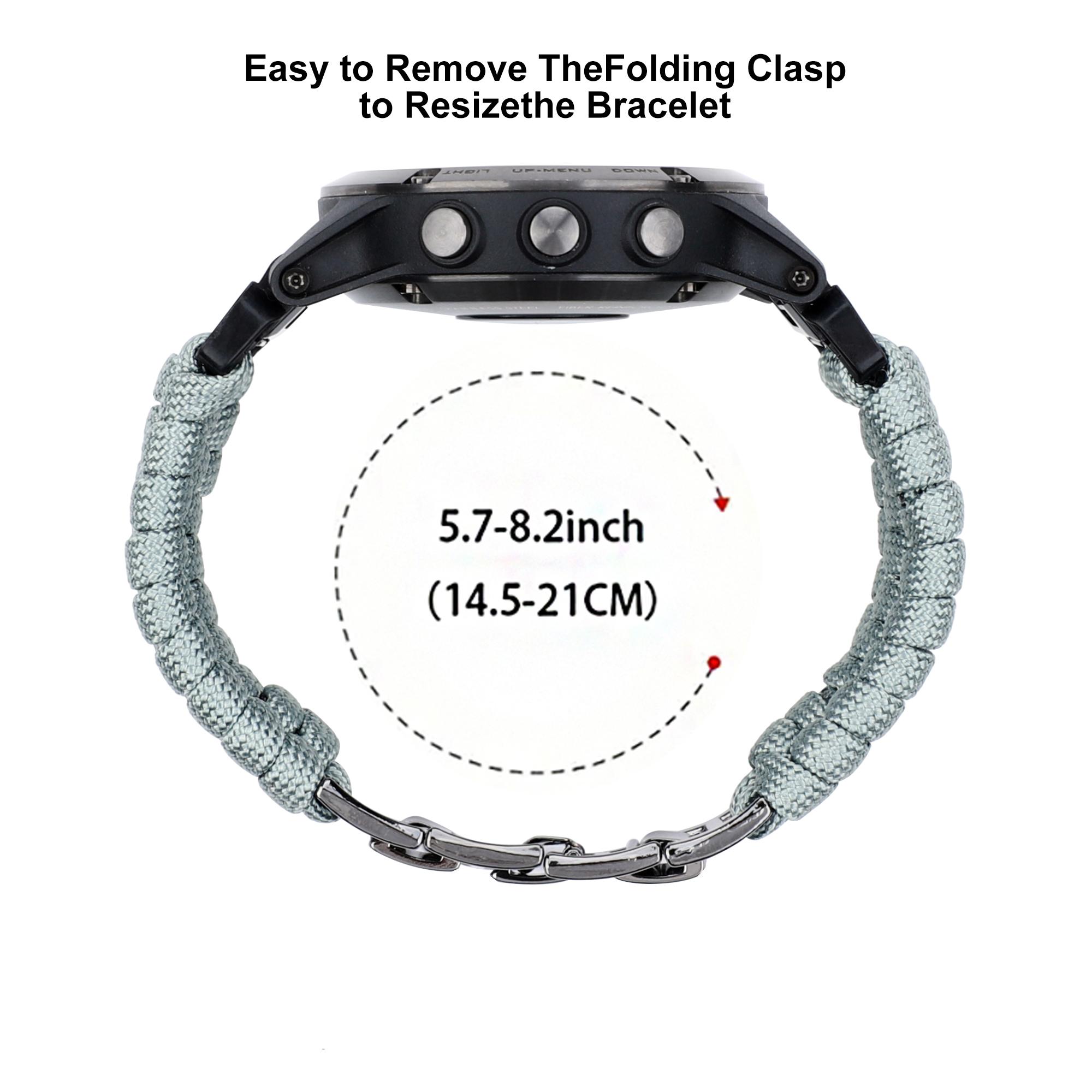 Garmin Compatible Watch Bands, Durable Nylon Strap Design for Garmin Fenix/fit/forerunner/marq/dessert, Sizes 20mm/22mm/26mm