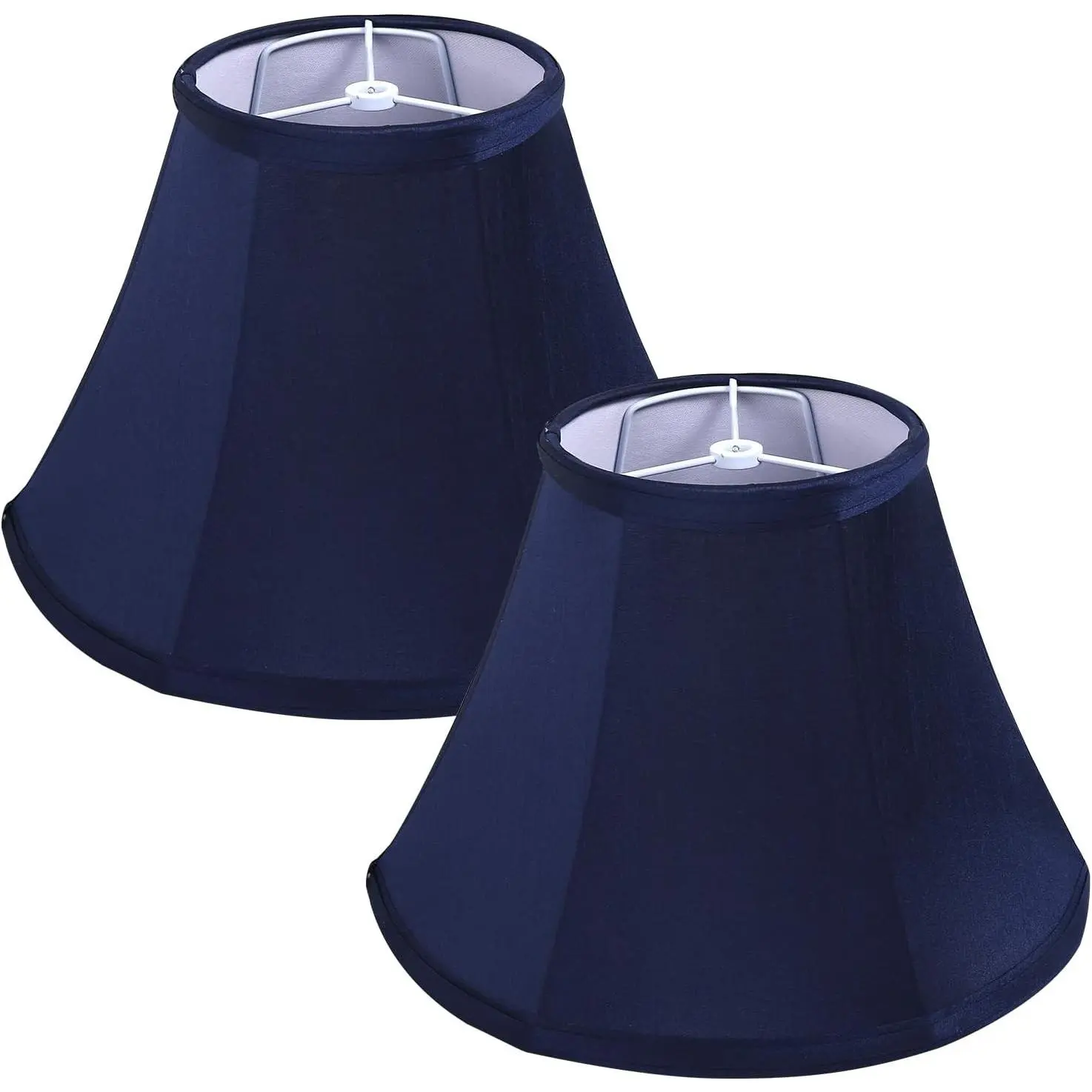 Lamp Shades Set of 2, 6x12×8.5 inch Natural Faux Silk Lamp Shades for Table Lamps Medium Lamp Shade for Table Lamp & Bedside Lamp No Assembly Required (Blue)