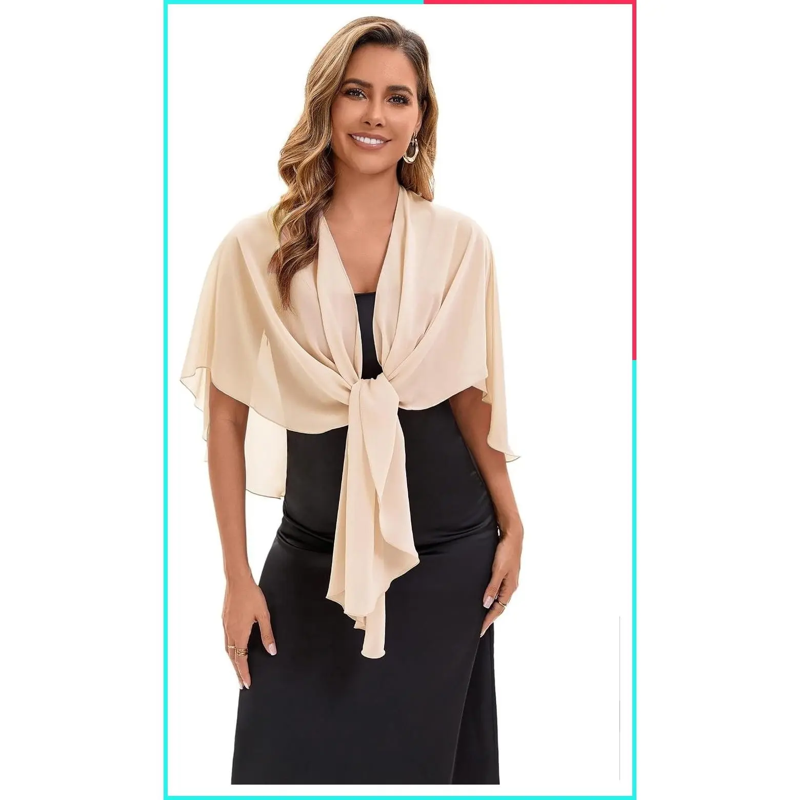 Chiffon Shawl Wrap for Women Bridal Wedding Evening Scarf Soft Comfortable Skin-friendly Dressy Cover Up Perfect for Bride and Bridesmaids