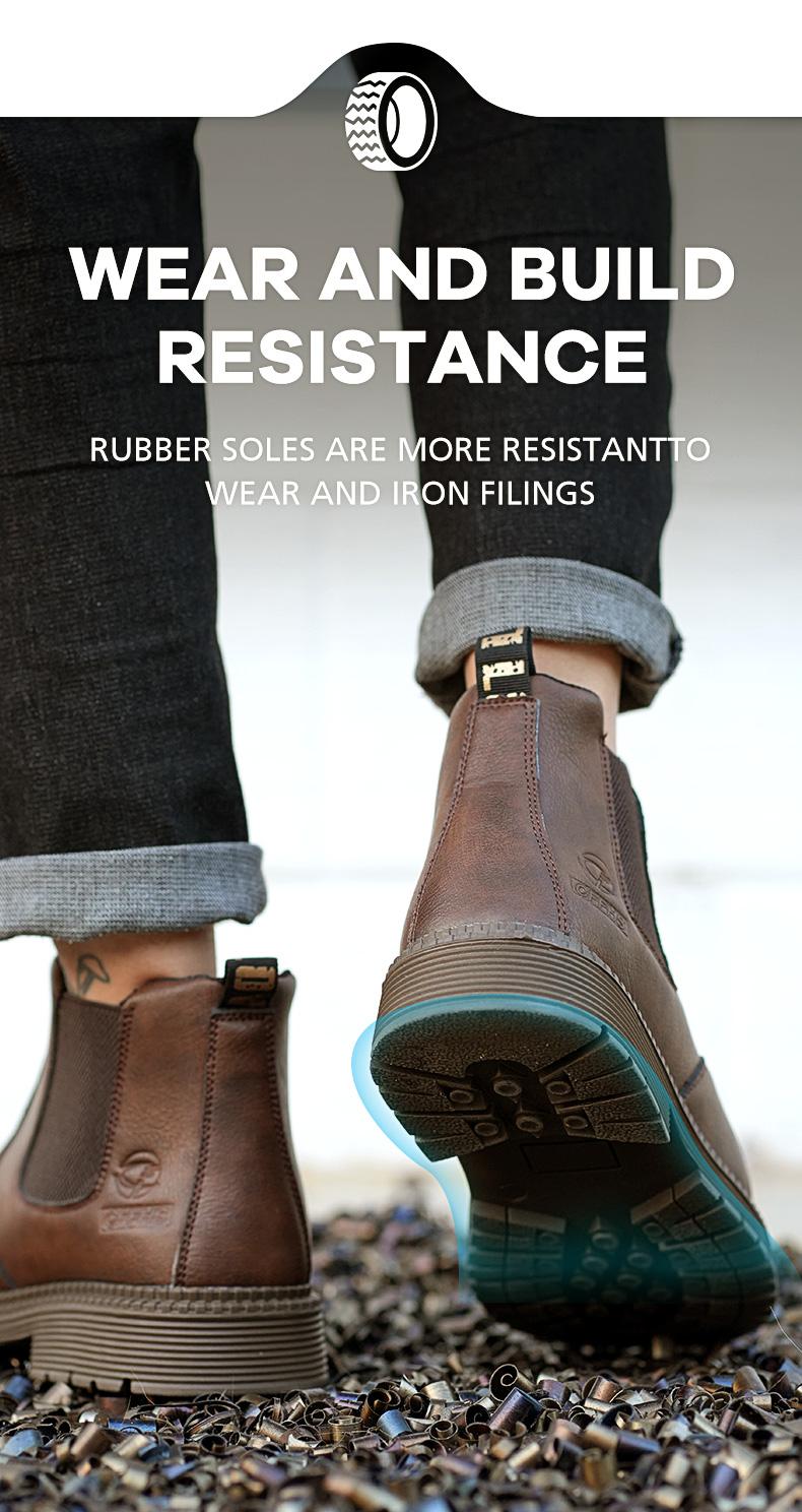 Splash-proof Smash-proof Puncture-proof Breathable Safety Shoes Lightweight Steel Toe Brown Non-slip Work Shoes for Women Footwear Bridal SpringStatements