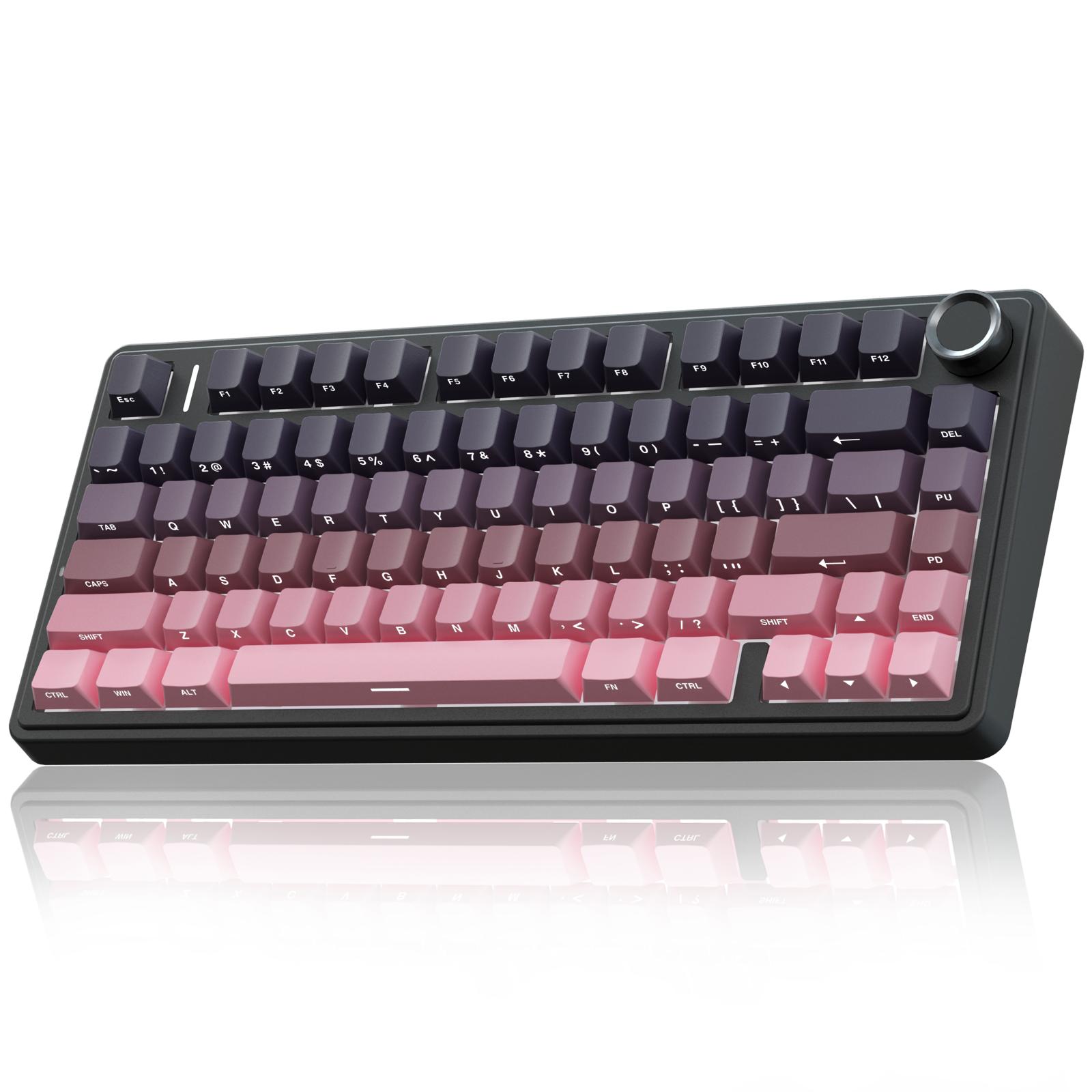 AULA F75 Pro Wireless Mechanical Gaming Keyboard with Knob Control 75% Washer Hot Swappable Custom Keyboard, Tri-Mode 2.4GHz/USB-C/BT5.0 RGB Backlight, Pre-lubricated Reaper Switches, PBT Keycaps (Gradient Pink)   FallFreshness TikTokShopfalldealsforyou
