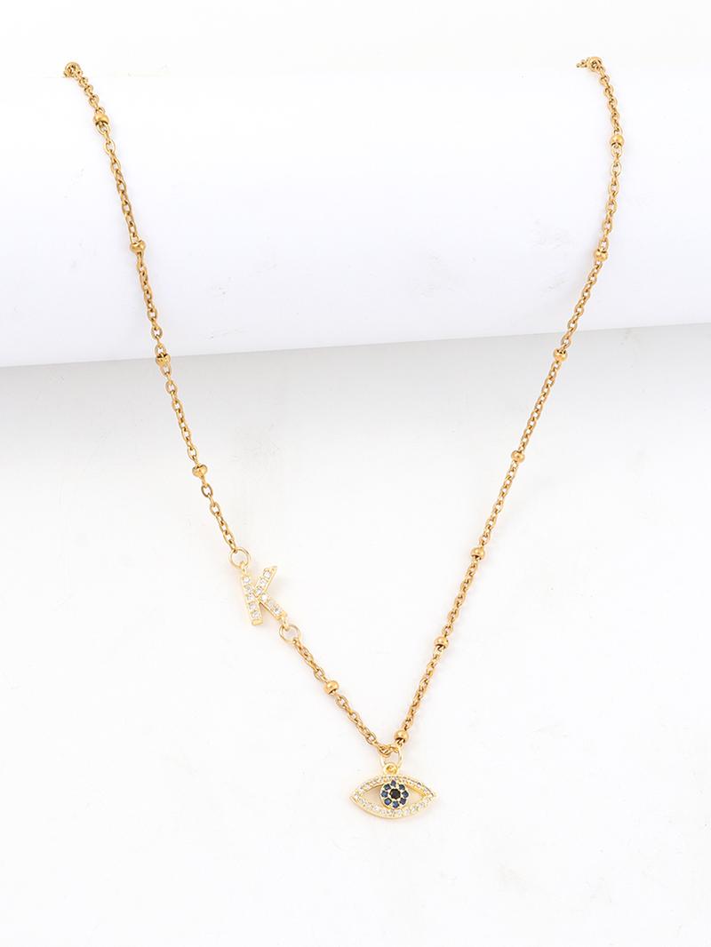 Fashion Eye Design Pendant Necklace, Stainless Steel Jewelry for Party, Daily Clothing Decor, Trendy All-match & Exquisite Jewelry for Birthday Gift, Adjustable Pendant Necklace