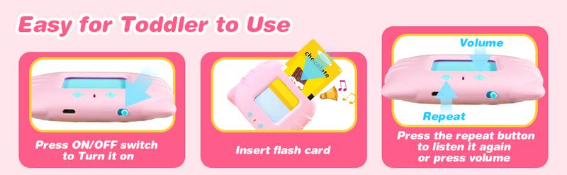 Bilingual Flash Card Learning Device English Spanish Talking Cards for Toddlers Ages 2-4 with 224 Sight Words Ideal Halloween Christmas 2026 New Year Gift Educational Sensory Tool - Vocabulary Flashcards