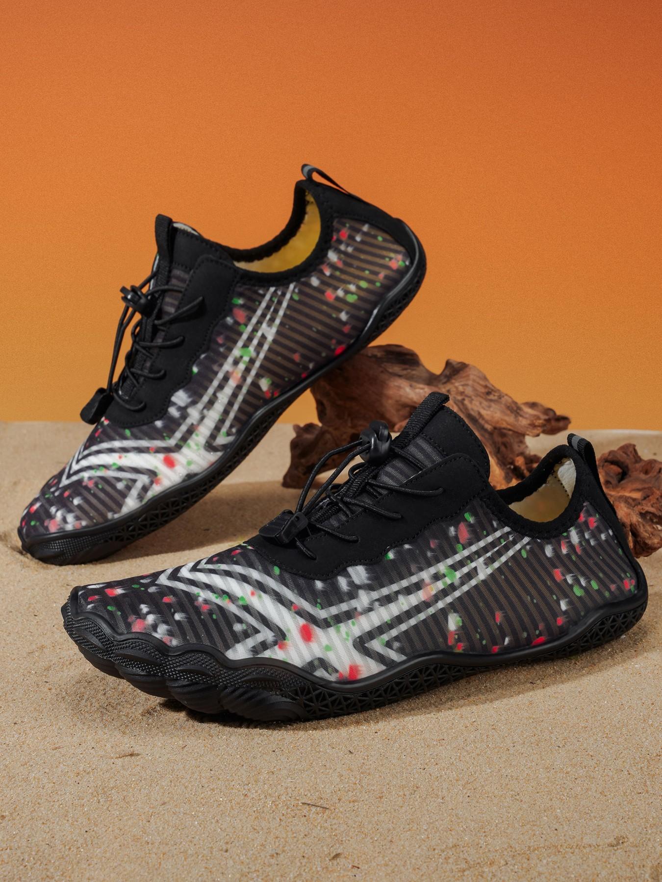 Trendy Printed Beach Shoes, Couple Quick-Dry Breathable Hiking Shoes, Soft Sole Anti-Slip Durable Water Shoes, Surfing Snorkeling Versatile Shoes