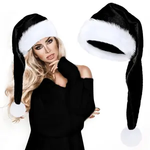 Long Plush Christmas Hat Velvet Cozy Long-Tai Plush Red Christmas Santa Hats New Year'S Holiday Party Supplies New Year 2025