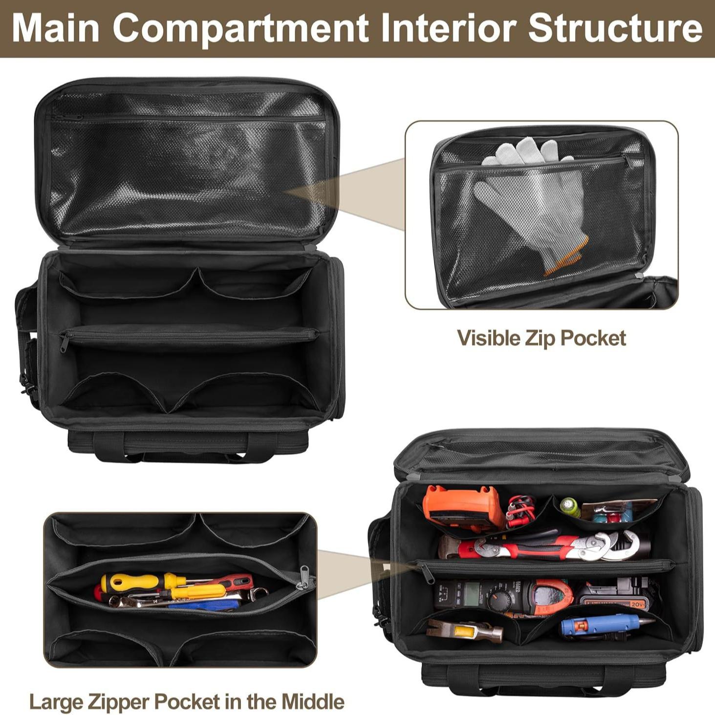 1PCS technical toolkit, maintenance technician tool storage bag, practical multi compartment storage bag, multifunctional tool handbag, Tool Bag Organizer