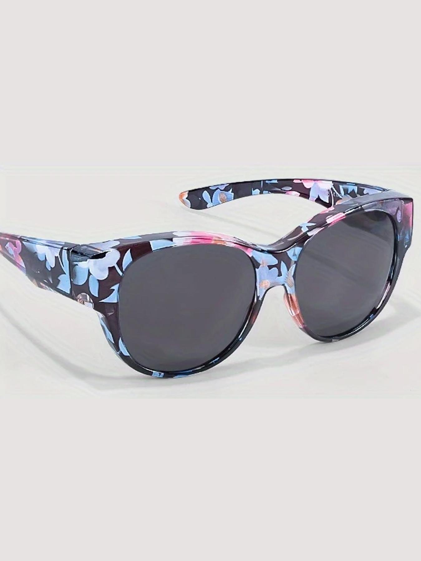 Vintage Fashion Floral Pattern Modern Trendy Styling Sunglasses, Trendy Casual Sun Protection Glasses for Everyday Use, Fashion Accessories for Outdoor Activities, Trendy Beach Eyewear, Lightweight Durable Sunglasses