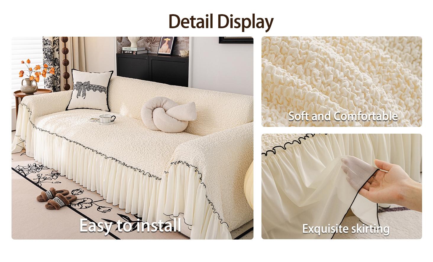 Soft Comfortable Plain Color Dustproof Sofa Cover, 1-Piece Dust-Proof Sofa Protector for Living Room & Office, Reusable Anti-Dust Cover