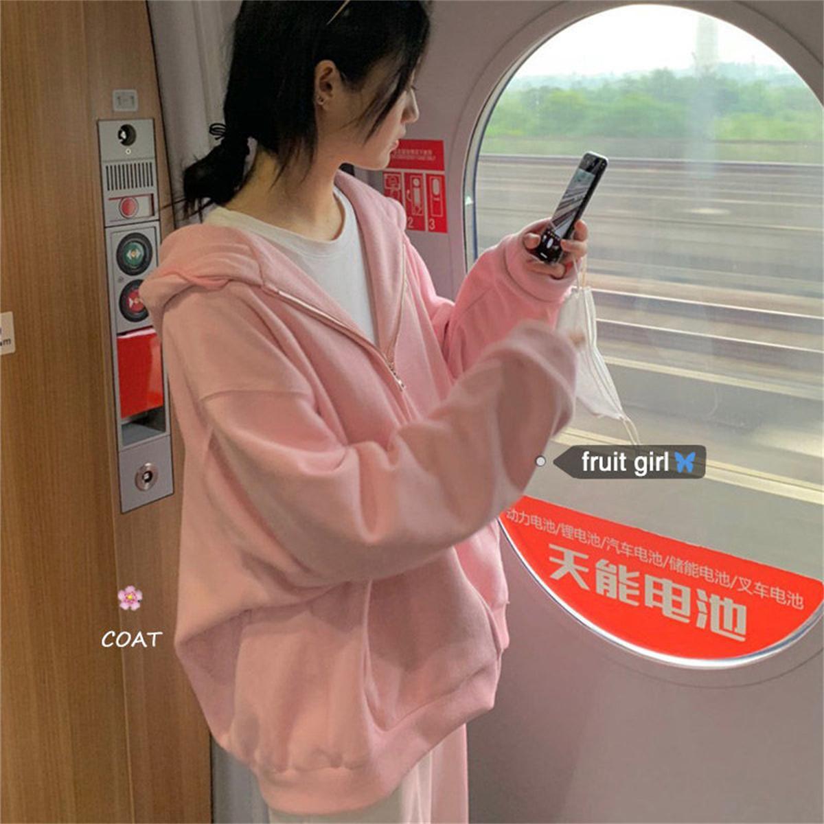 2025 New Arrival Women's Sweatshirts Y2K Style Hooded Long Sleeve Pullover Girls Urban Casual Fashion Loose Hoodies Streetwear