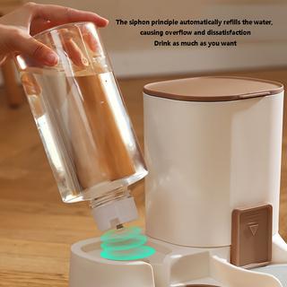 Pet 2-in-1 feeding and water dispenser, automatic feeding and continuous water dispenser, cat feeding and water dispenser, suitable for cats and dogs