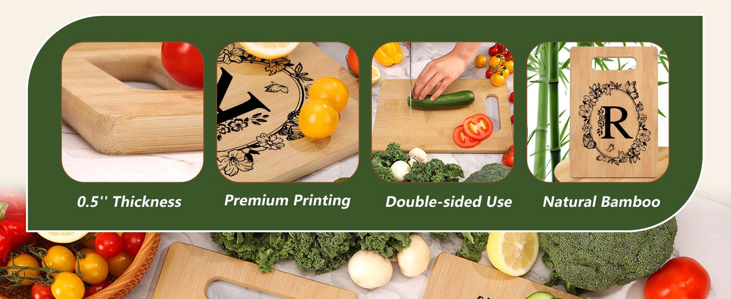 Cutting Board, for Wedding Gifts for Couple, Monogrammed Birthday Gift for Sister Friend, Gift for Birthday Anniversary Housewarming(Letter R)