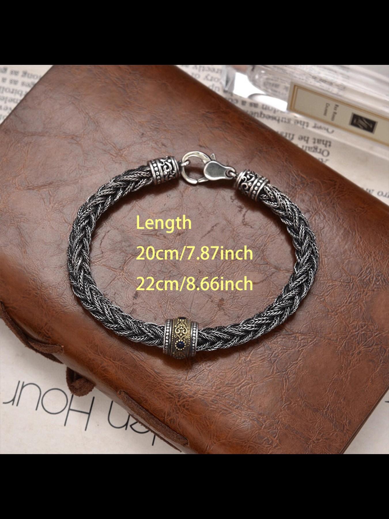 New Fashion Versatile Handmade Braided Fox Tail Square Bracelet Bead, Unisex High-End Romantic Couple Jewelry, All Seasons Casual Style