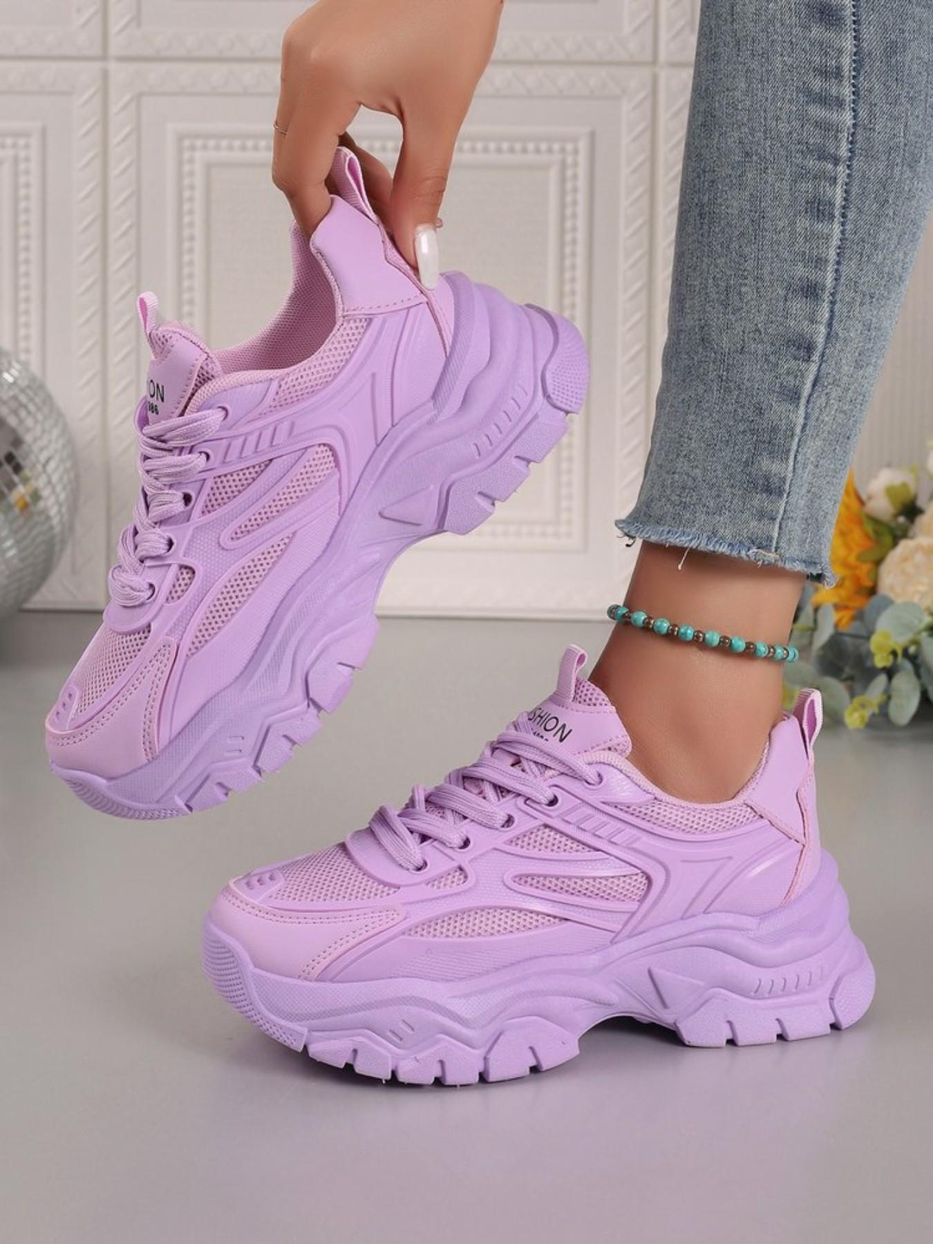 Women's Outdoor Sports Shoes, Thick Sole, Lightweight Height-Boosting Platform, Spring Summer Style, Comfortable Walking Shoes