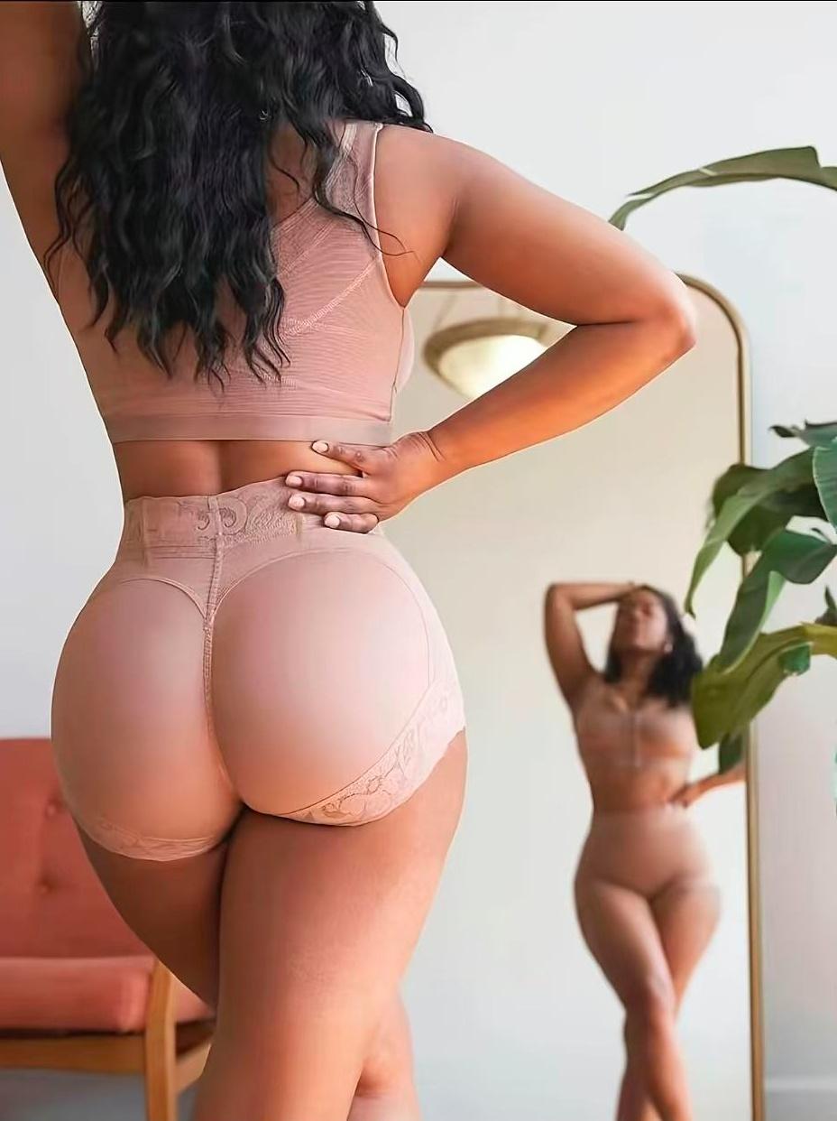 Women's Plain Contrast Lace High Waist Shapewear Panty, High Stretch Tummy Control Butt Fit Lifting Shaper, Women's Shapewear Bottoms for Everyday Daily Wear,Absorption and Thigh Lift Shaping Underwear Breathable Womenswear SpringStatements