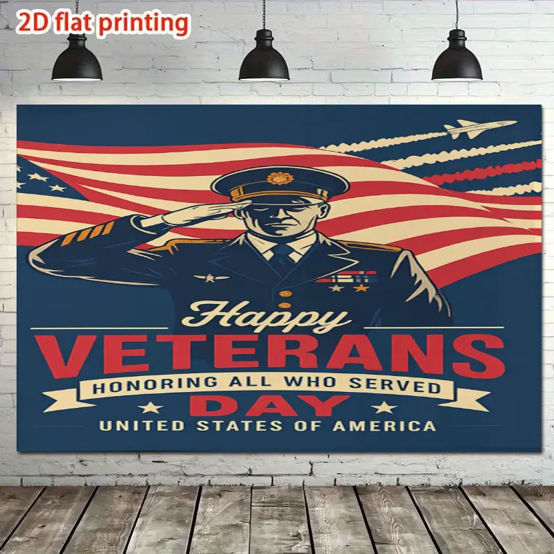1 piece of Veterans Day backdrop fabric, suitable for parties, photo booths, and studio decorations – square-shaped fabric with a Veterans Day theme, ideal for weddings, birthdays, photo booth backdrops, room and event settings, and usable year-round