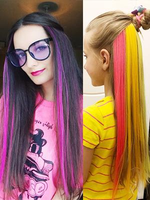 Colored Clip-In Hair Extensions, 32-Pack 20In Straight Synthetic Hairpieces for Rainbow Party Highlights Colored Clip-In Hair Extensions, 32-Pack 20In Straight Synthetic Hairpieces for Rainbow Party Highlights