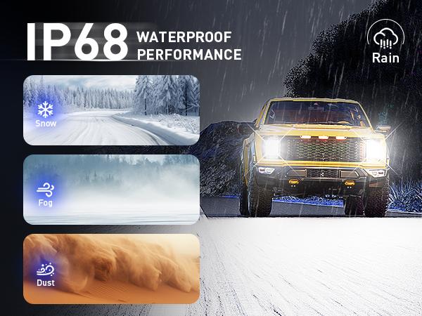 AUTOONE H11/H9/H8 9005/HB3 LED Bulbs Combo 6000K White, H11 9005 LED Lights Fog Lights Canbus, Fanless Mini Size Plug and Play, Pack of 4