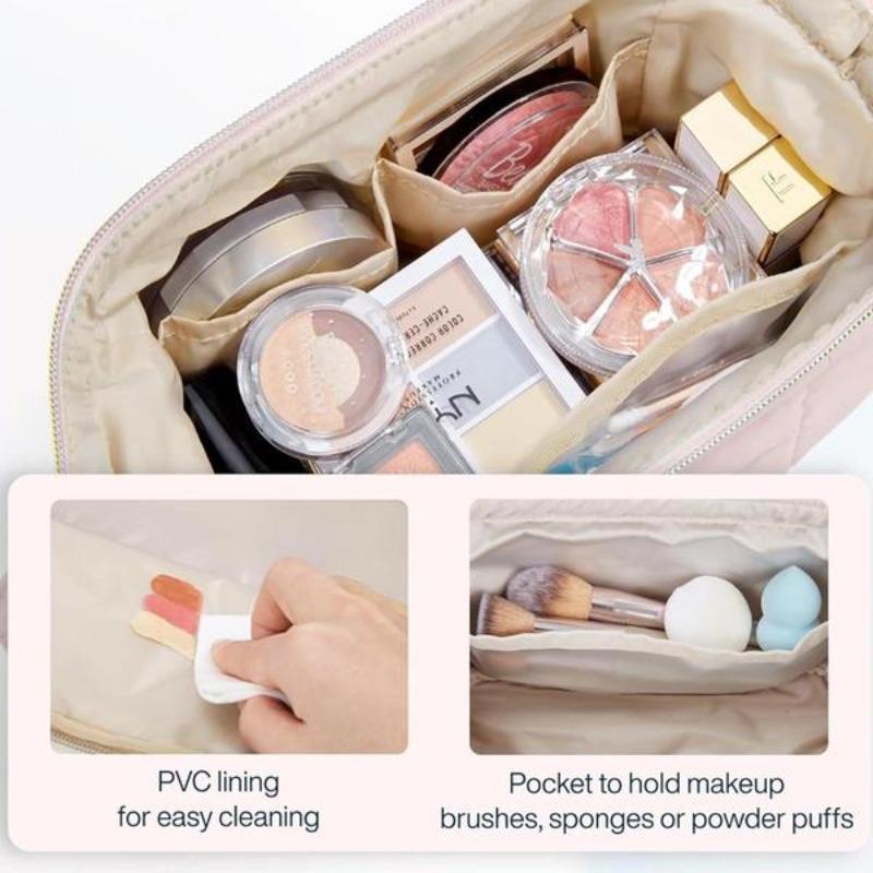 Portable Makeup Bag, Lightweight Polyester Cosmetic Organizer, Ideal for Home, Outings, Parties, Perfect Gift for Halloween, Christmas, Birthday