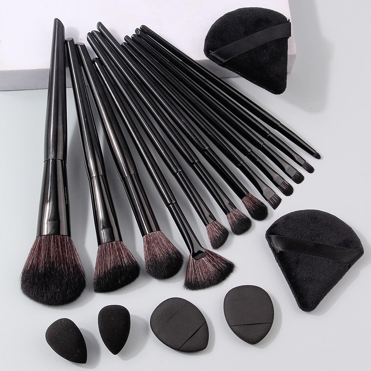 6/12/18PCS multi-specification makeup brush set: Soft multi-purpose Facial makeup set brush & Flocking triangular powder Puff & Mini sponge egg/Powder puff Cosmetics Makeup Tool Makeup Brushes Set