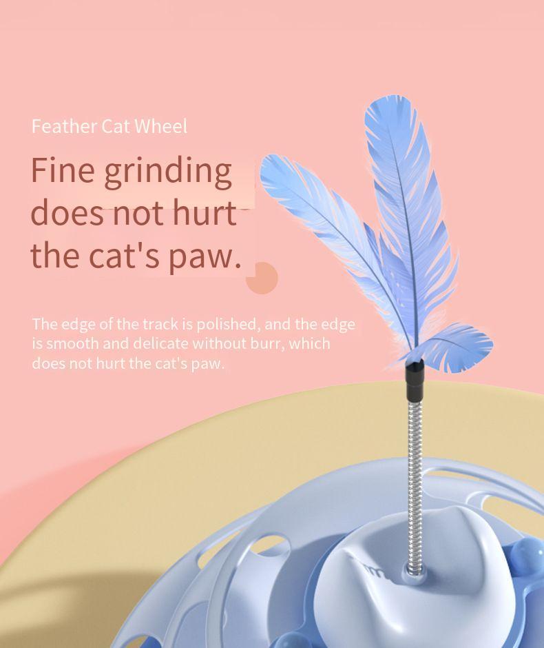 Three-Layer Cat Turntable Toy, Indoor Cat Educational Game Track Tower, Interactive Ball Toy, Three-Color Exercise Game