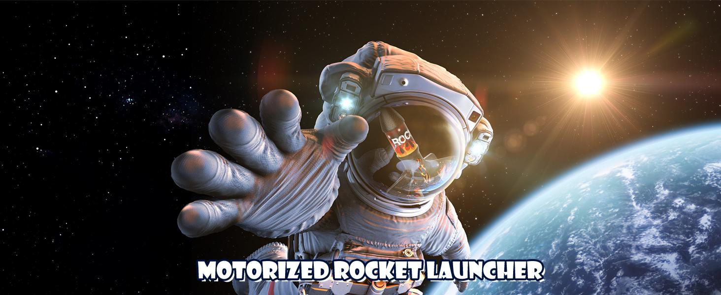Rocket Launcher for Kids, Self Launching Motorized Air Rocket Toy, Outdoor Toys for Ages 8-12, Model Rockets with Parachute Safely Land, Launch up to 200 ft Birthday Gifts for Boys (Orange)  Aircraft