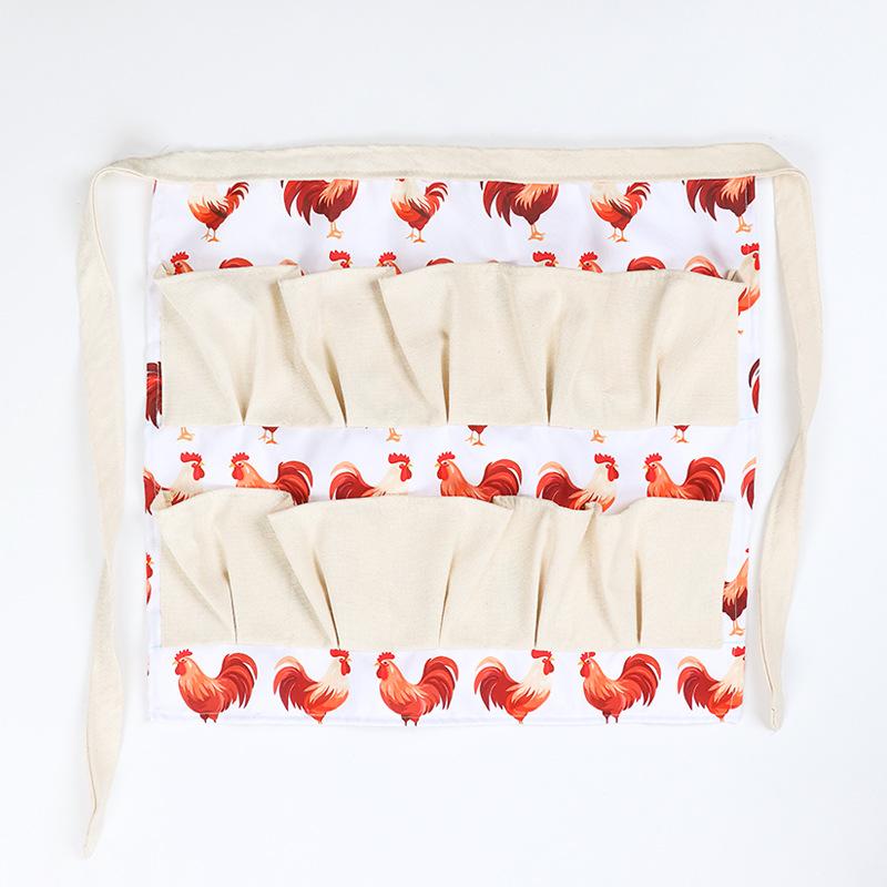 Lightweight 100% Polyester Egg Apron with Multiple Pockets, Farm Skirt for Picking Eggs, Durable Easy-Clean Design, Thanksgiving Kitchen & Outdoor, Home Cleaning