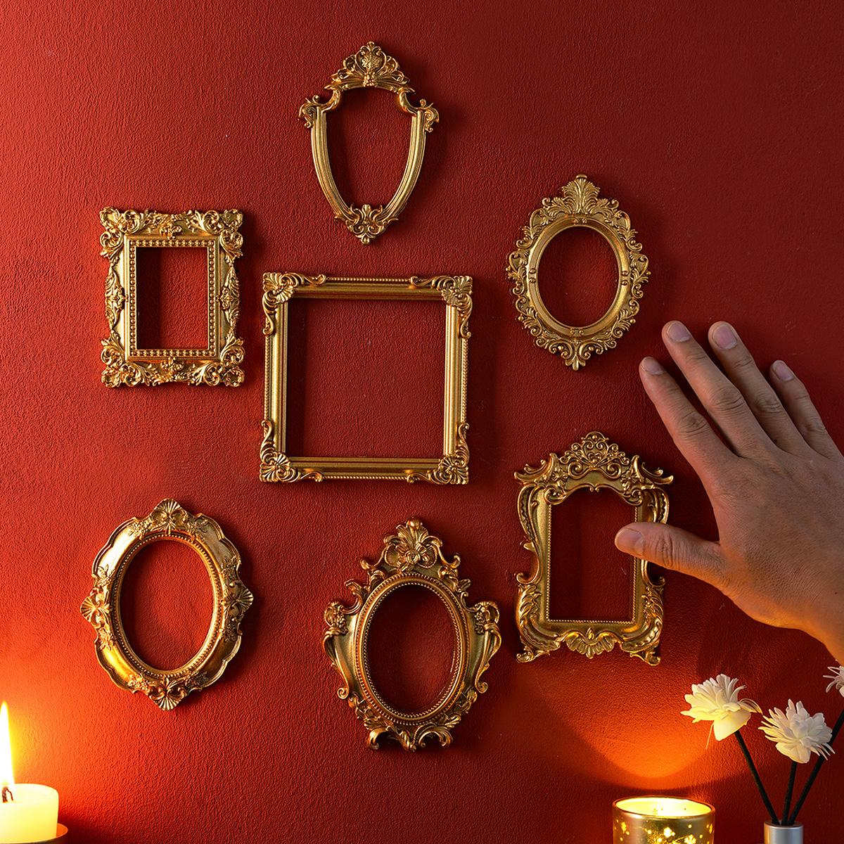 European Resin Frame Decoration, DIY Wall Decor, Multiple Styles Available, Photography Prop, Miniature House Ornament, Classic Rectangular Frame