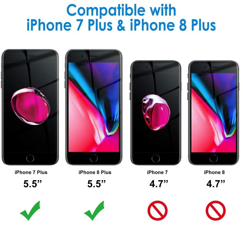 Privacy Screen Protector for iPhone 8 Plus & iPhone 7 Plus, Anti-Spy Protective Tempered Glass Film, 3-Pack, Enhance Privacy Protection, Accessories