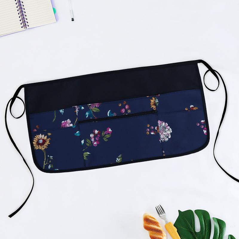 Solid Color Server Apron with Pocket, 1 Count Waiter Half Apron, Work Short Apron, Kitchen Cooking Aprons for Kitchen & Restaurant & Bar, Baking & Cooking Accessories