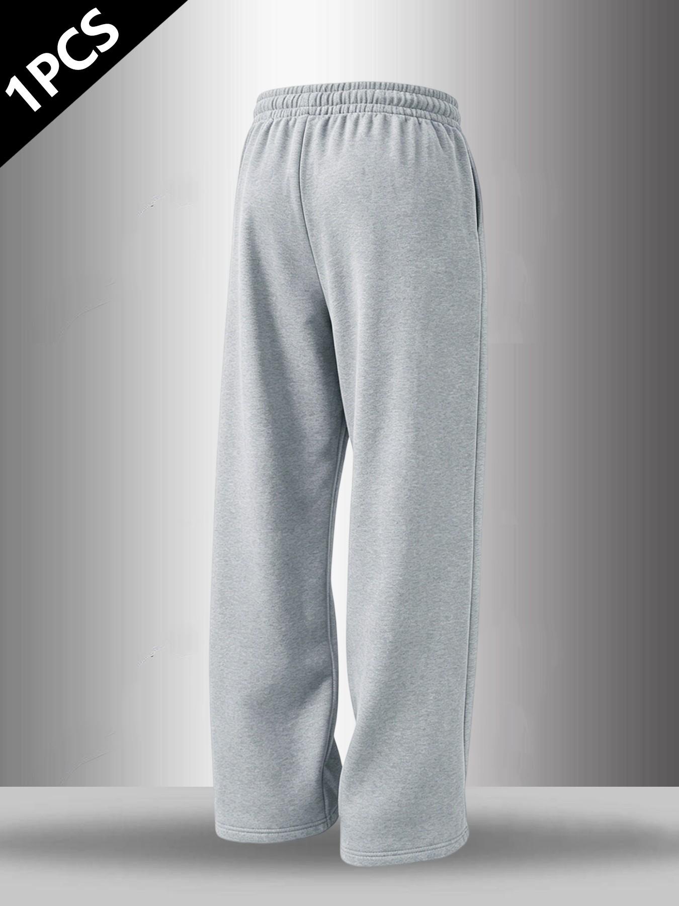 Men's Loose Fit Wide Leg Sweatpants, Cherry Blossom Print Casual Long Pants, Street Style Straight Leg, Athleisure Style Bottoms, Floral Print Sweatpants, Ideal for Daily Wear, Gym, Home, Travel
