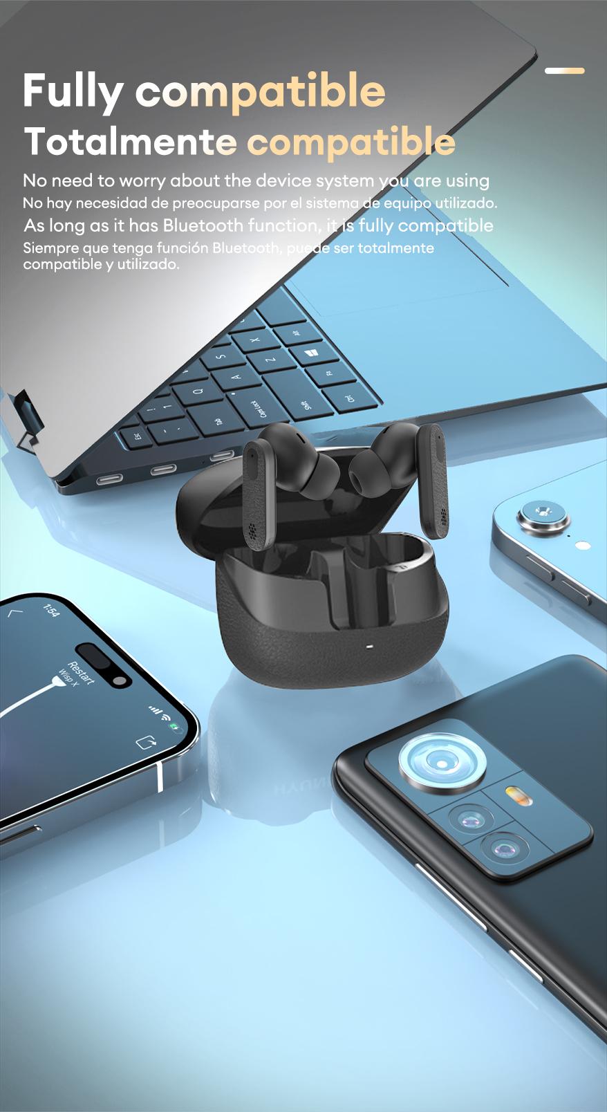 HYUNDAI TOUR-MAX7 Wireless Bluetooth Earbuds HIFI Dolby Panoramic Sound In-Ear Headset, Ultra-Long Battery Life Headphones Support ENC Call Noise Reduction