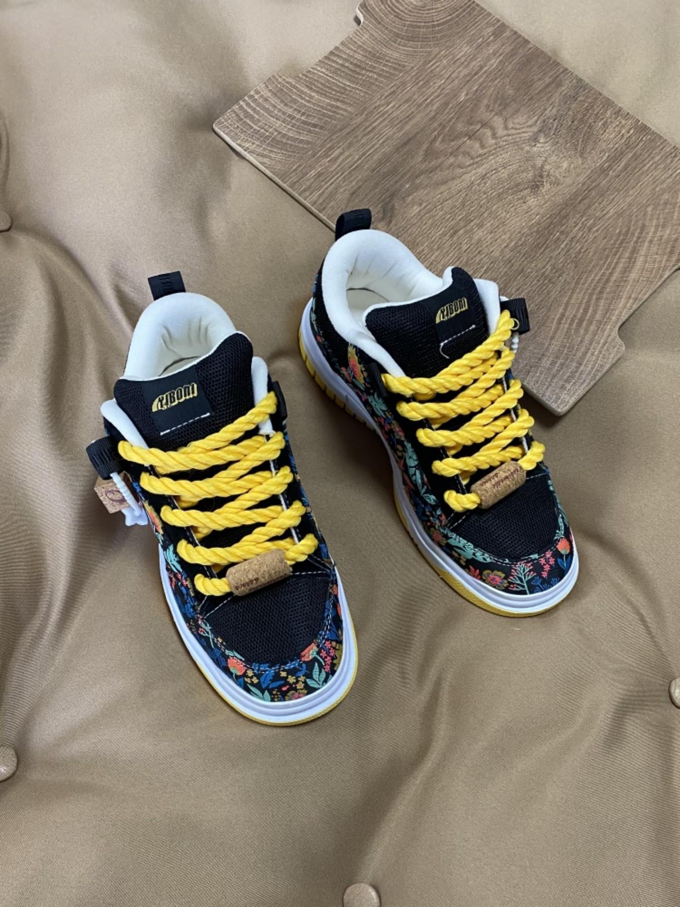 Men's Casual Canvas Shoes, Round Toe Lace-Up Flatforms, Anti-Slip Rubber Sole, Medium Width, All-Season Comfort, Size 48