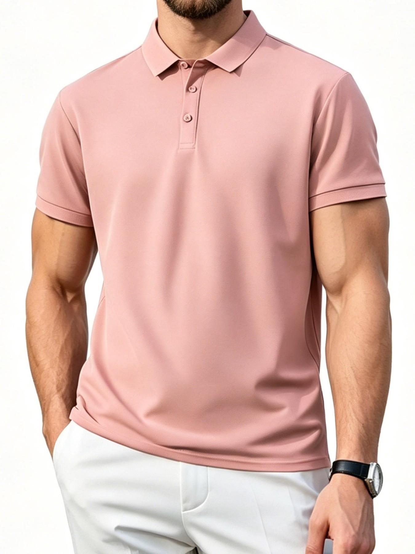 Unisex Short Sleeve T-Shirt, Solid Color Casual Polo Shirt, Breathable Quick Dry Workout Gear, Ideal for Sports, Running, Daily Wear