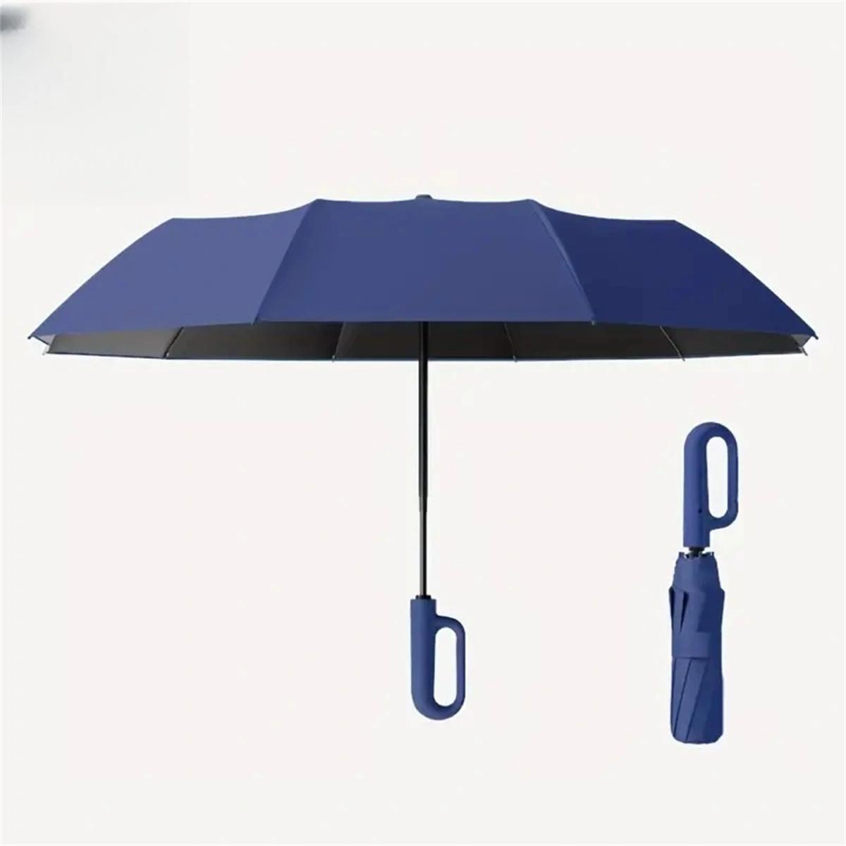 Automatic Folding Wind Resistant Rainproof Umbrella for Rainy Days & Sunny Weather, Lightweight, Compact, Durable Design with 10 Ribs, Windproof, Waterproof, Ideal Outdoor Use, Portable Storage