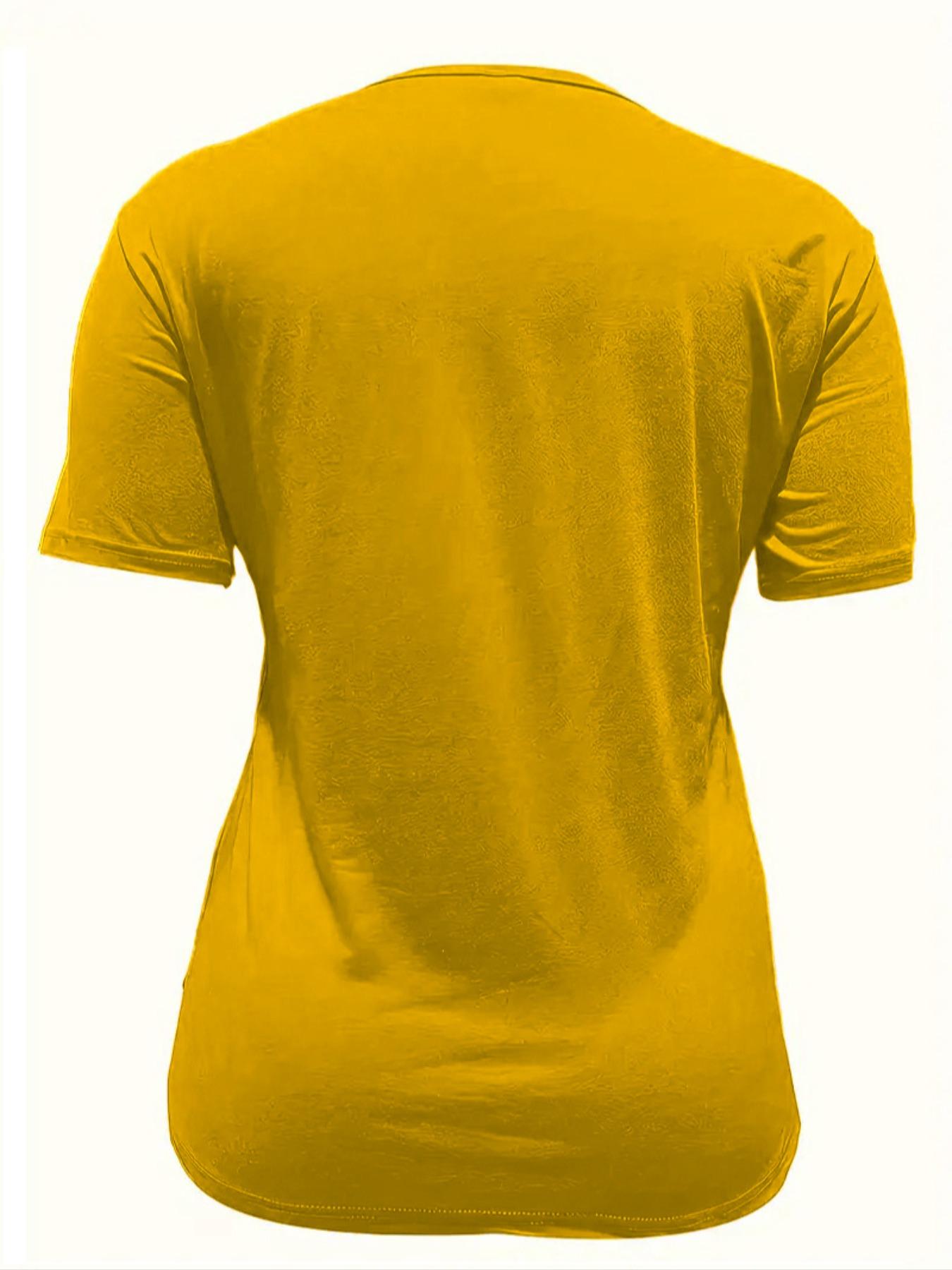 【Plus Size】 Letter & Flower Print Round Neck Tee, Casual Short Sleeve Crew Neck T-Shirt for Daily Wear, Women Plus Clothing for All Seasons