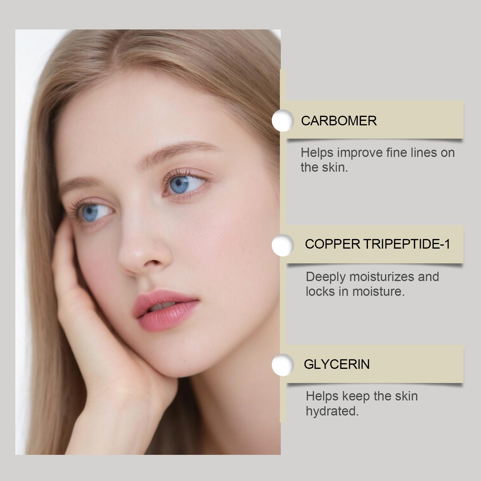 Copper Peptides Serum, GHK-Cu Peptides Serum for Face - Tightening, Soothing, Collagen Boosting, Hydrate, Skin Repair - with Hyaluronic Acid - Fragrance-Free - Firming Anti Wrinkle, Anti Aging Serum