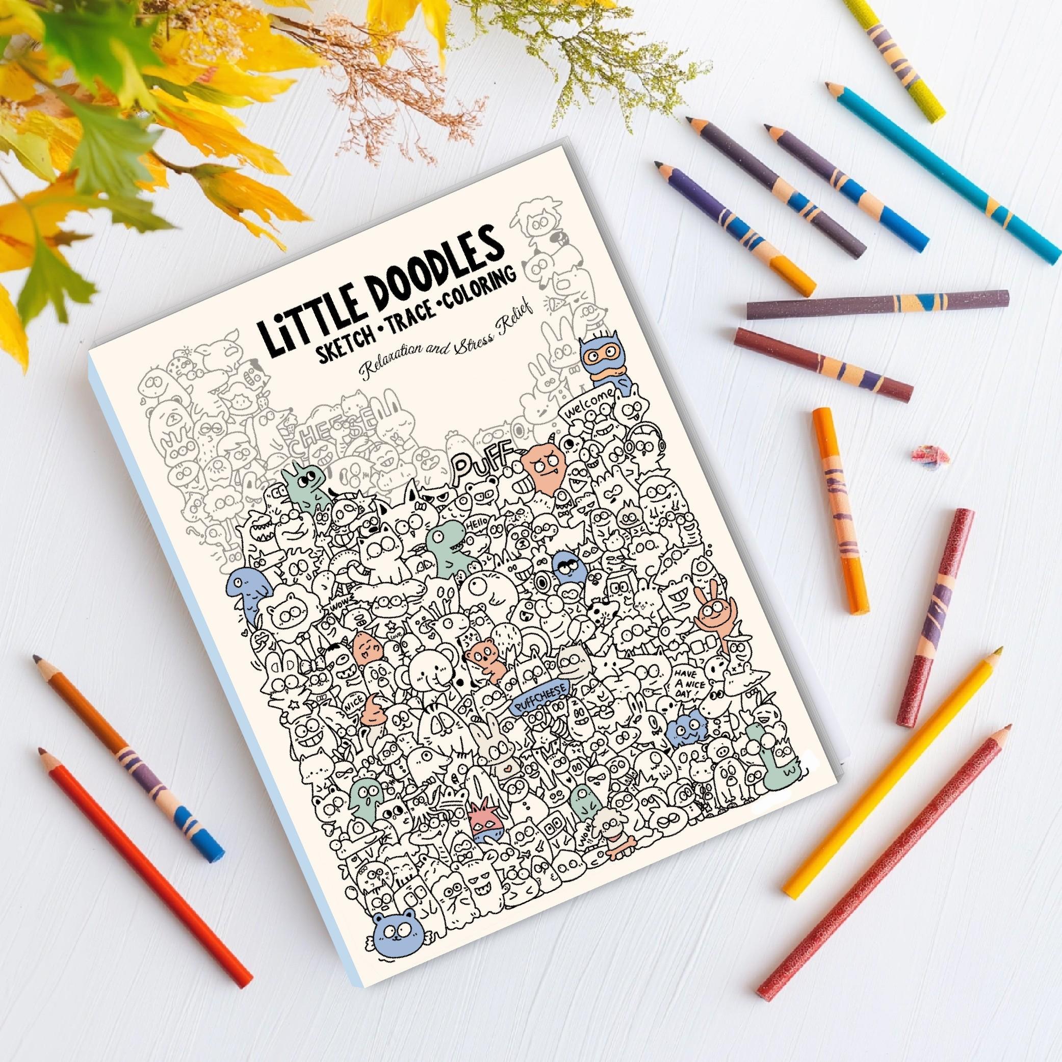 A4 Control Pen Sketchbook for Kids, Focus Training Creative Drawing Copying Coloring Book, Art Activity Workbook