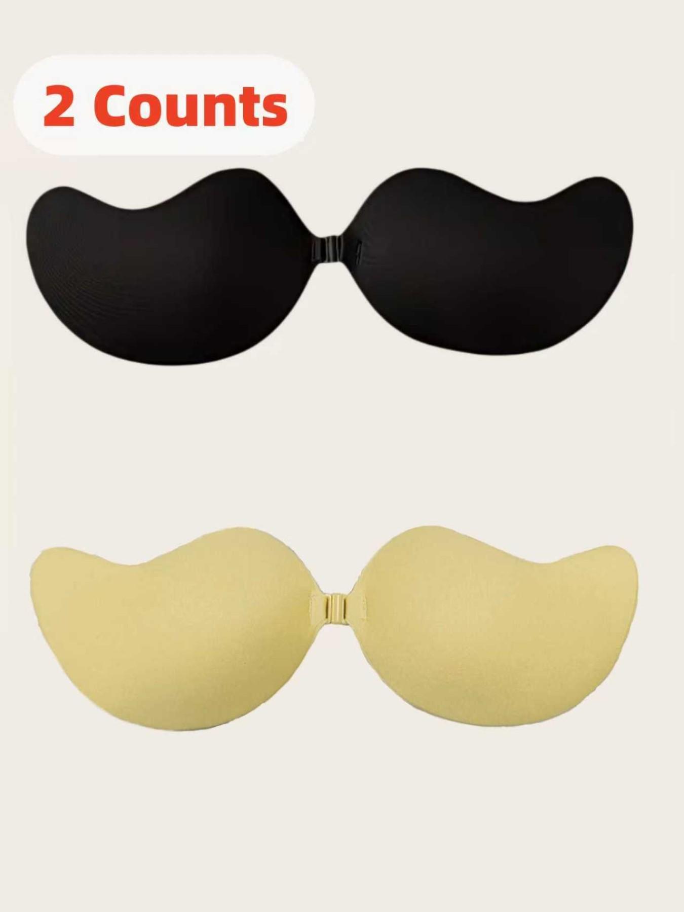 1/2/4 Piece Set Strapless Adhesive Bra Silicone Breast Petals, Sexy Push-Up Invisible Bra For Women, One-Piece Seamless Backless Mango Shaped Bras And Silicone Nipple Covers For Women Strapless Dress Wedding Gown, Suitable For Daily