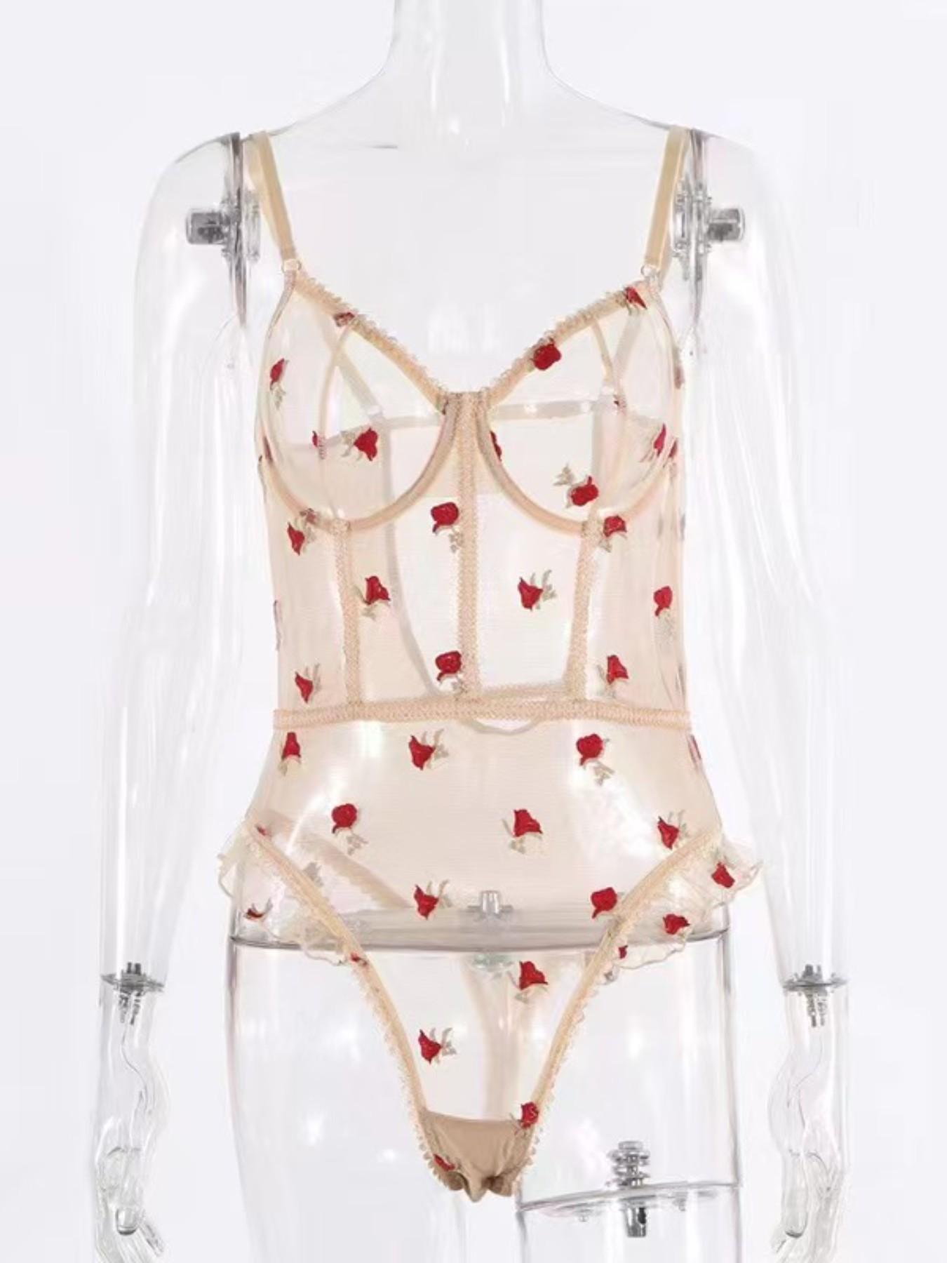 Morandi Sheer Embroidered Girl Onesie, Stylish and Comfortable for Girls, Perfect for Casual Wear and Special Occasions