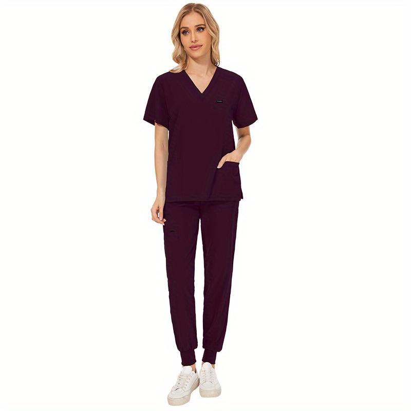 Unisex Uniforms Beauty Costume Women Nurse Doctor Set Clinic Workwear Pet Vet Tops Pants Comfortable Leisure Care Center Daily Practical Work Clothes Set